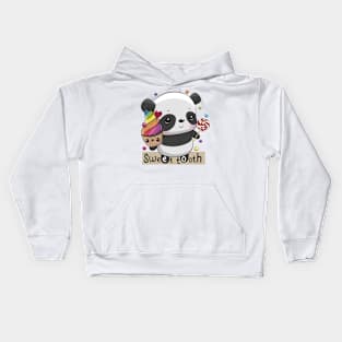 Cartoon Panda with Cake Kids Hoodie